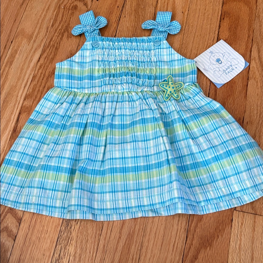 Vintage Blue and Green Plaid Baby Dress